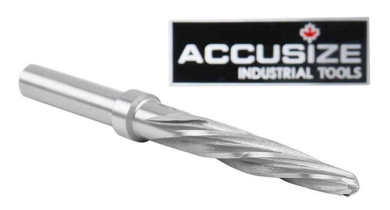 Accusize Industrial Tools High-Speed Steel Spiral Flute Aligning Reamer, 3/8" Cutting Diameter, 3/8" Shank Diameter, 0522-0038 - Image 1